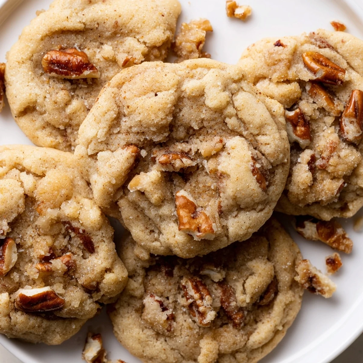 Warm Chewy Brown Sugar Pecan Cookies cooling on a wire rack, invitingly soft and delicious.  