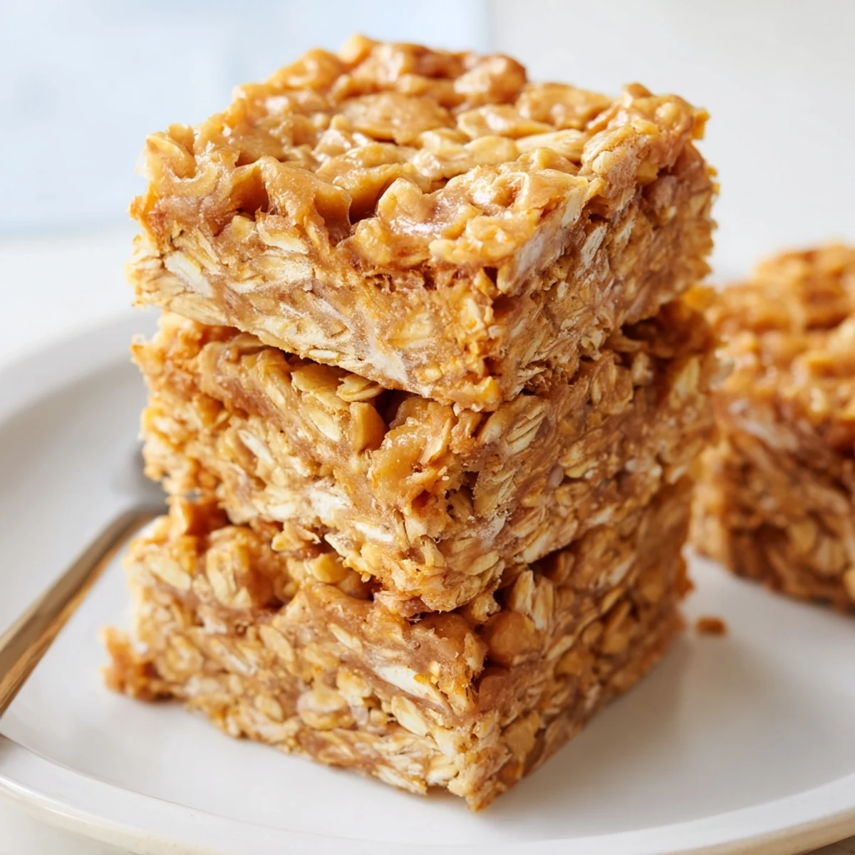 Chewy butterscotch oatmeal bars topped with golden chips for a perfect dessert.  