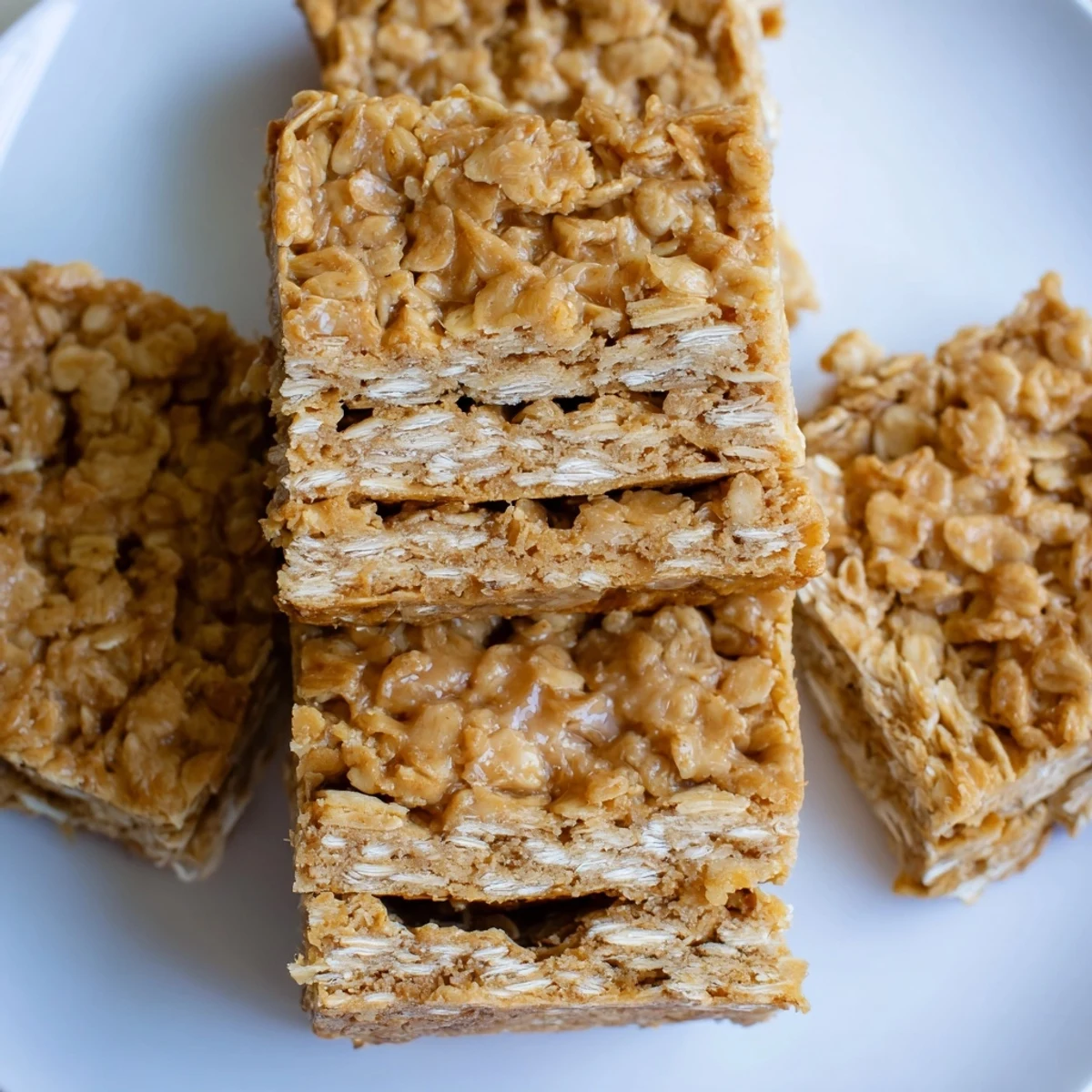 Warm butterscotch oatmeal bars fresh from the oven, ideal for delightful snacking.  