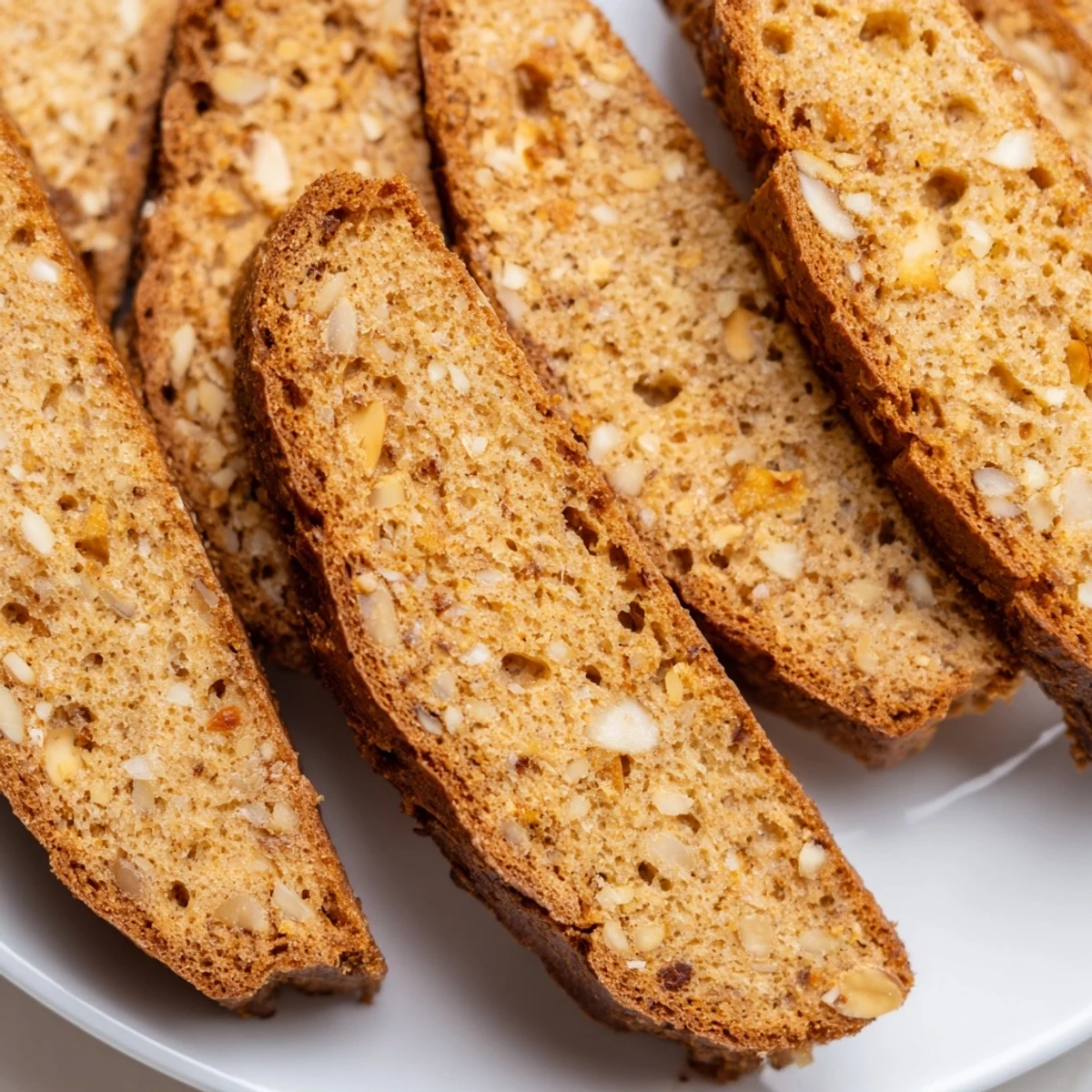Deliciously dipped Golden Honey Almond Biscotti beside a steaming cup of coffee.  