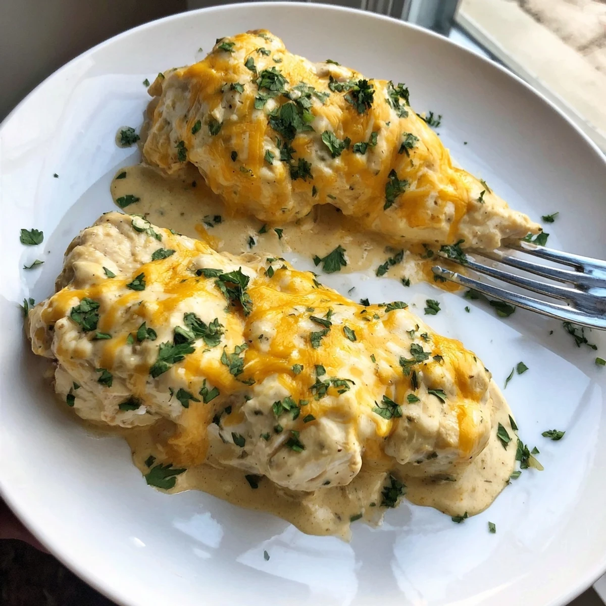 This creamy Cheddar Ranch Chicken Bake features tender chicken coated in cheese and ranch.