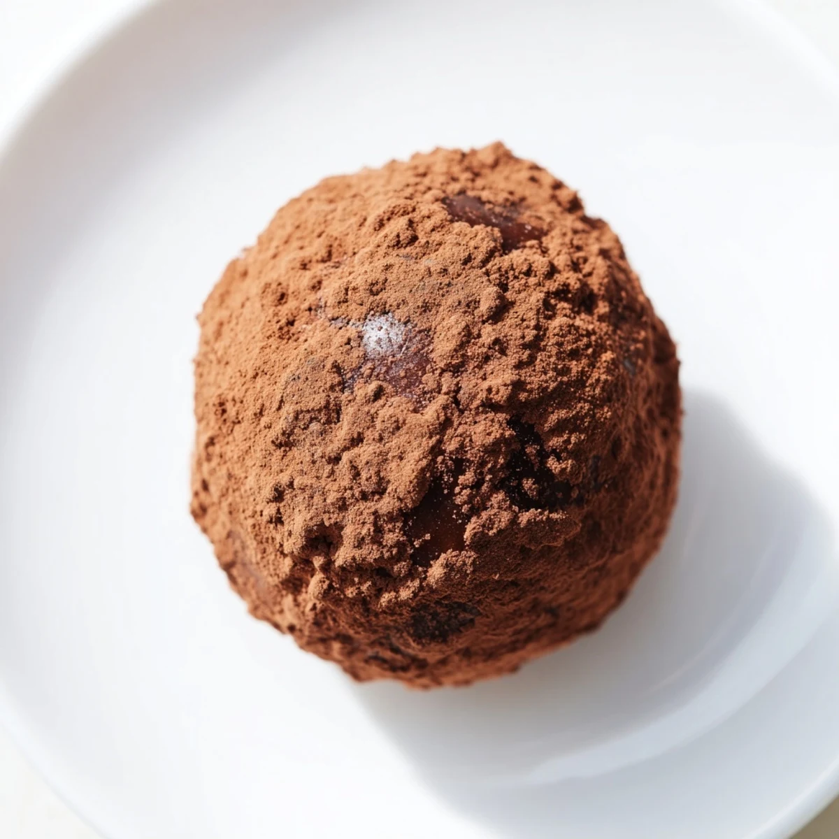 Delectable Date & Walnut Truffles, a vegan treat, sit ready for serving on a white plate.