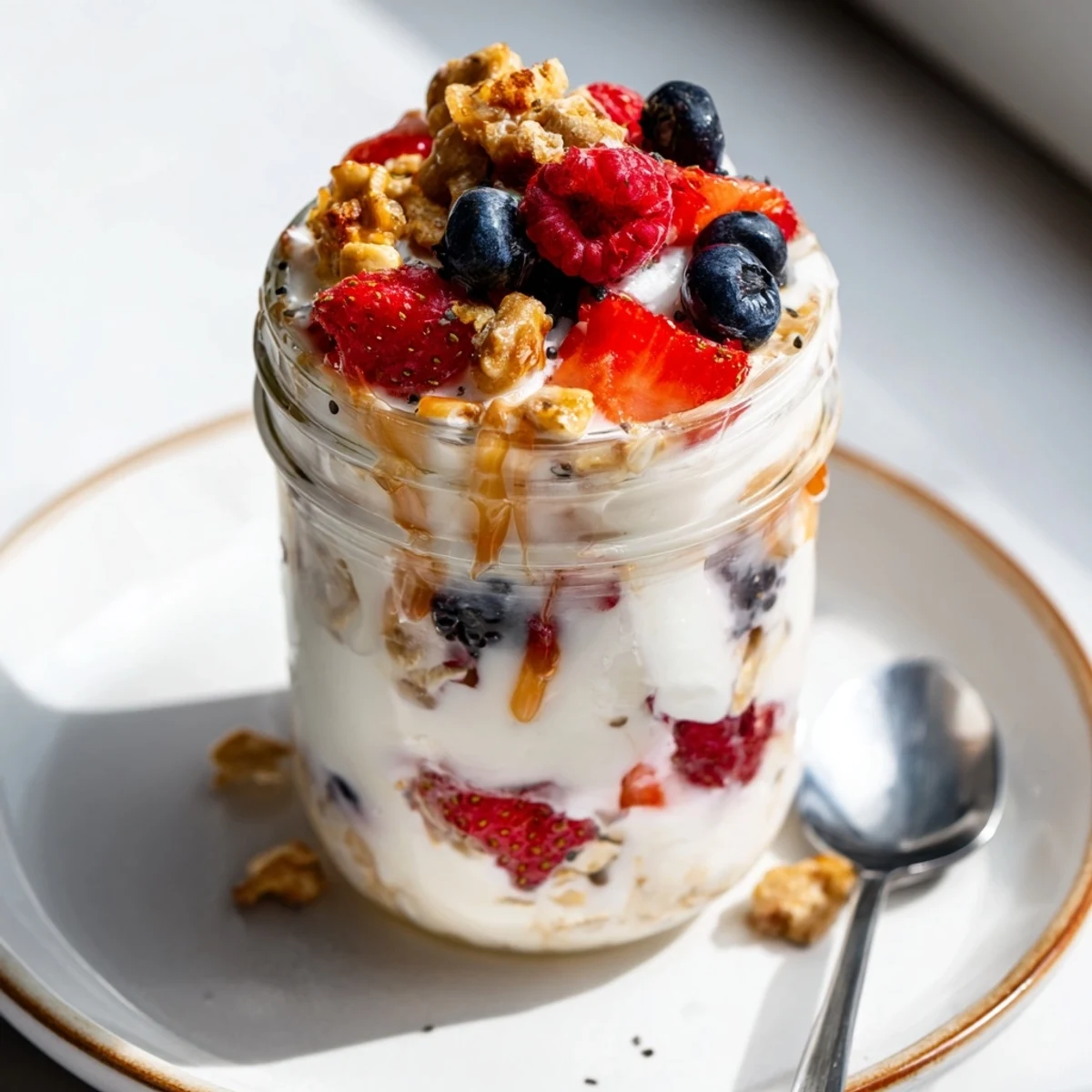 These creamy and delicious overnight oats in jars are visually stunning with various topping options.