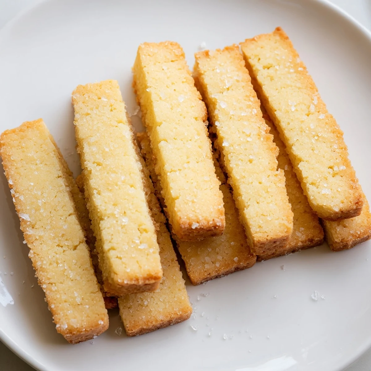 Stack of delicious classic shortbread cookies, showcasing the recipe's simple ingredients and melt-in-your-mouth texture.