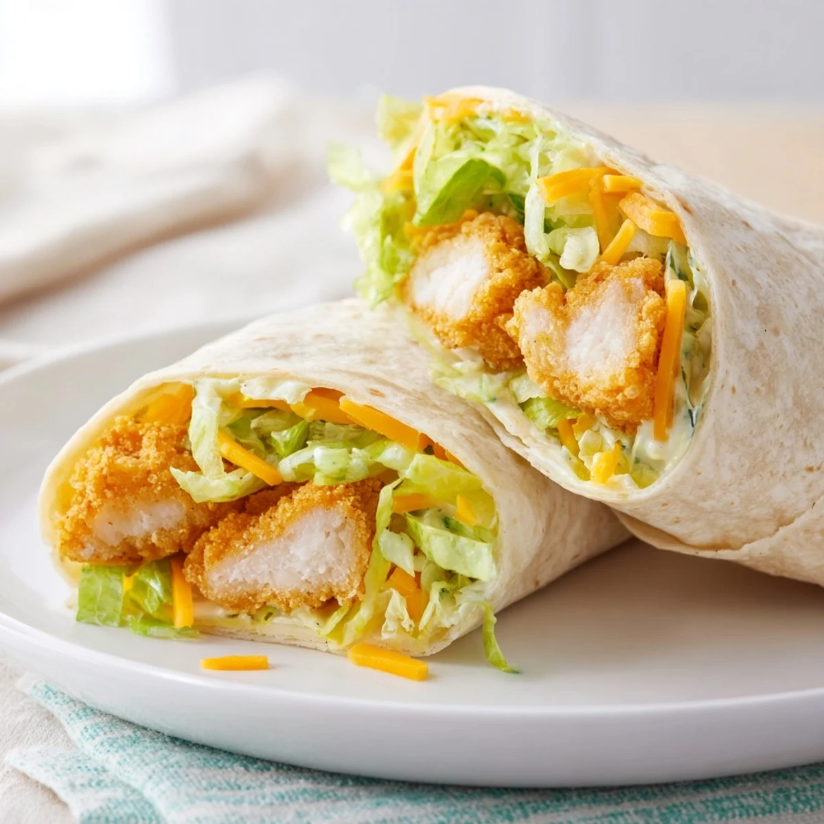 Easily assemble these delicious crispy chicken ranch snack wraps for a quick and satisfying lunch or snack.