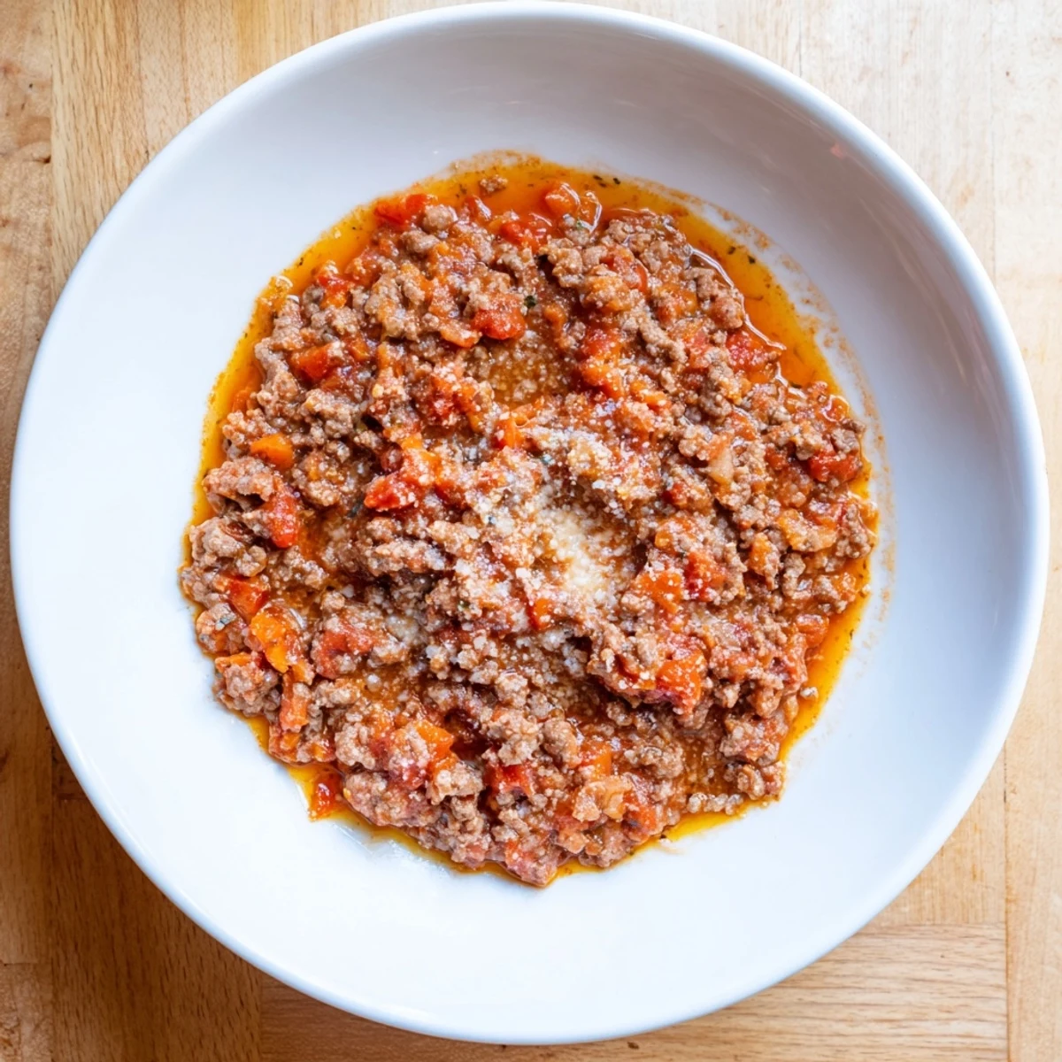 Classic Tuscan Ragu simmering gently in a pot, ready to be served over pasta or polenta.
