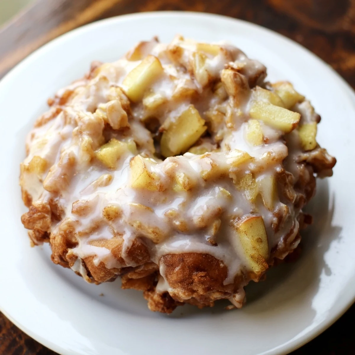 These delightful apple fritters, with tender apple chunks, smell warmly of cinnamon and nutmeg.