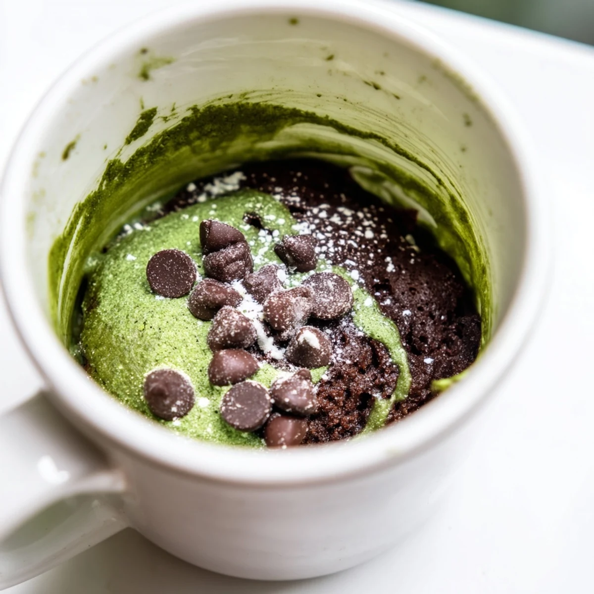 Matcha Peppermint Brownie Batter