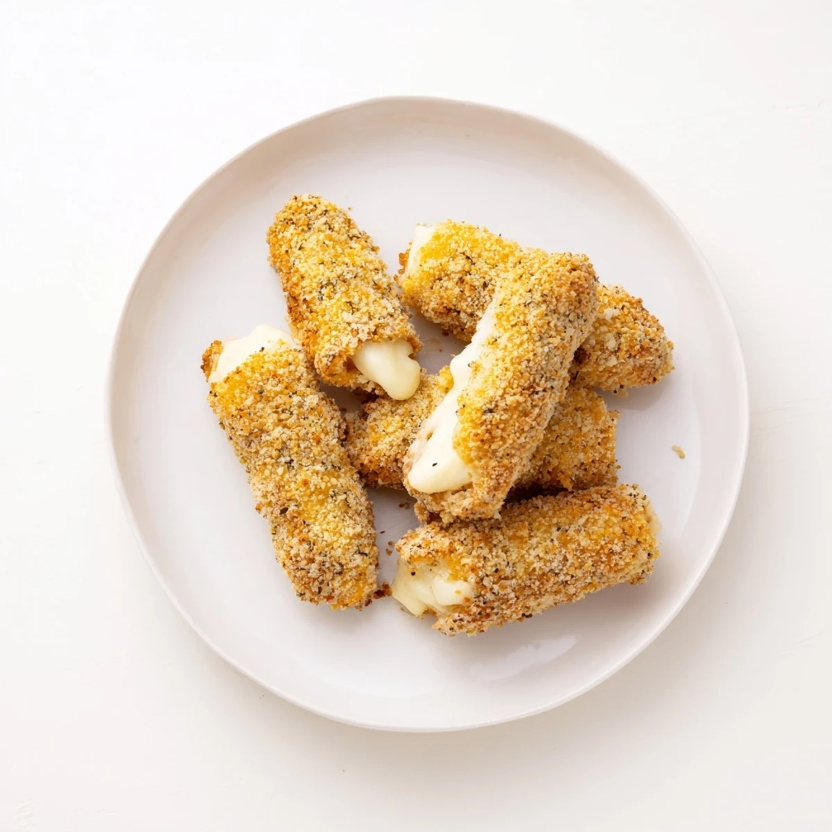 Imagine a close-up of golden, air-fried mozzarella stick grilled cheese fingers on a plate, ready to dip.