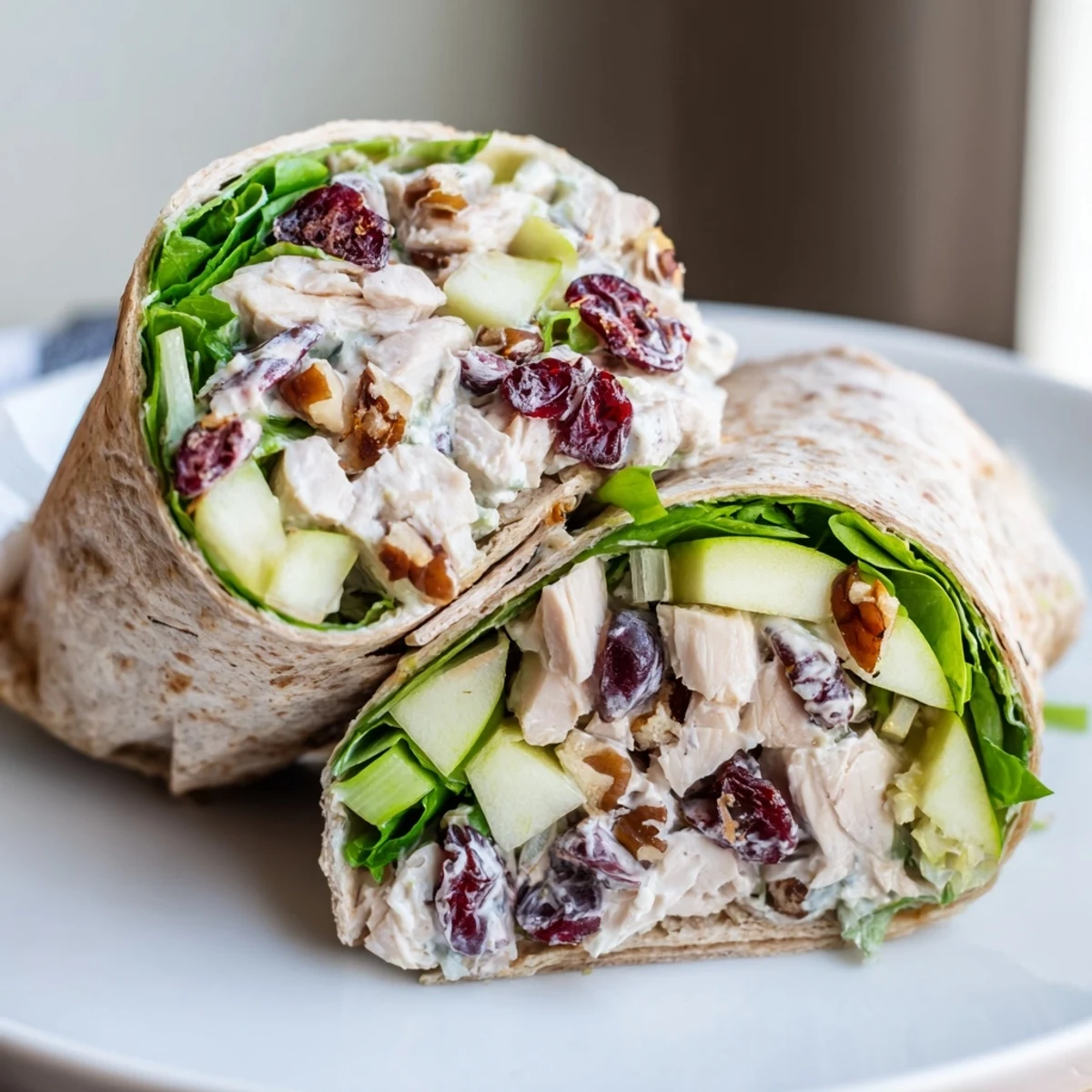 Cranberry Pecan Chicken Salad Christmas Wrap, bursting with colorful ingredients ready to devour.