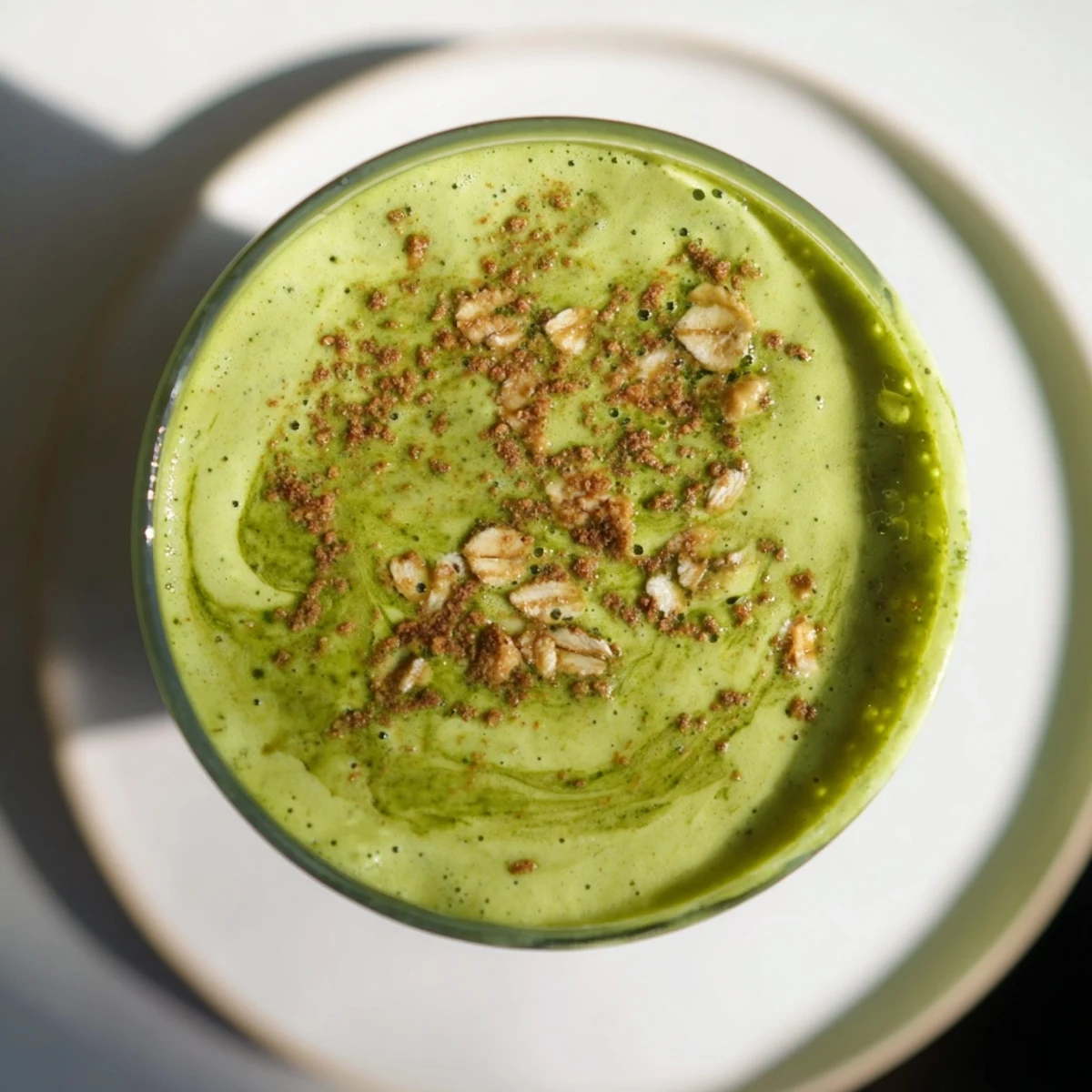 Smooth, creamy Matcha Snickerdoodle Protein Shake, a vibrant breakfast treat ready in moments.