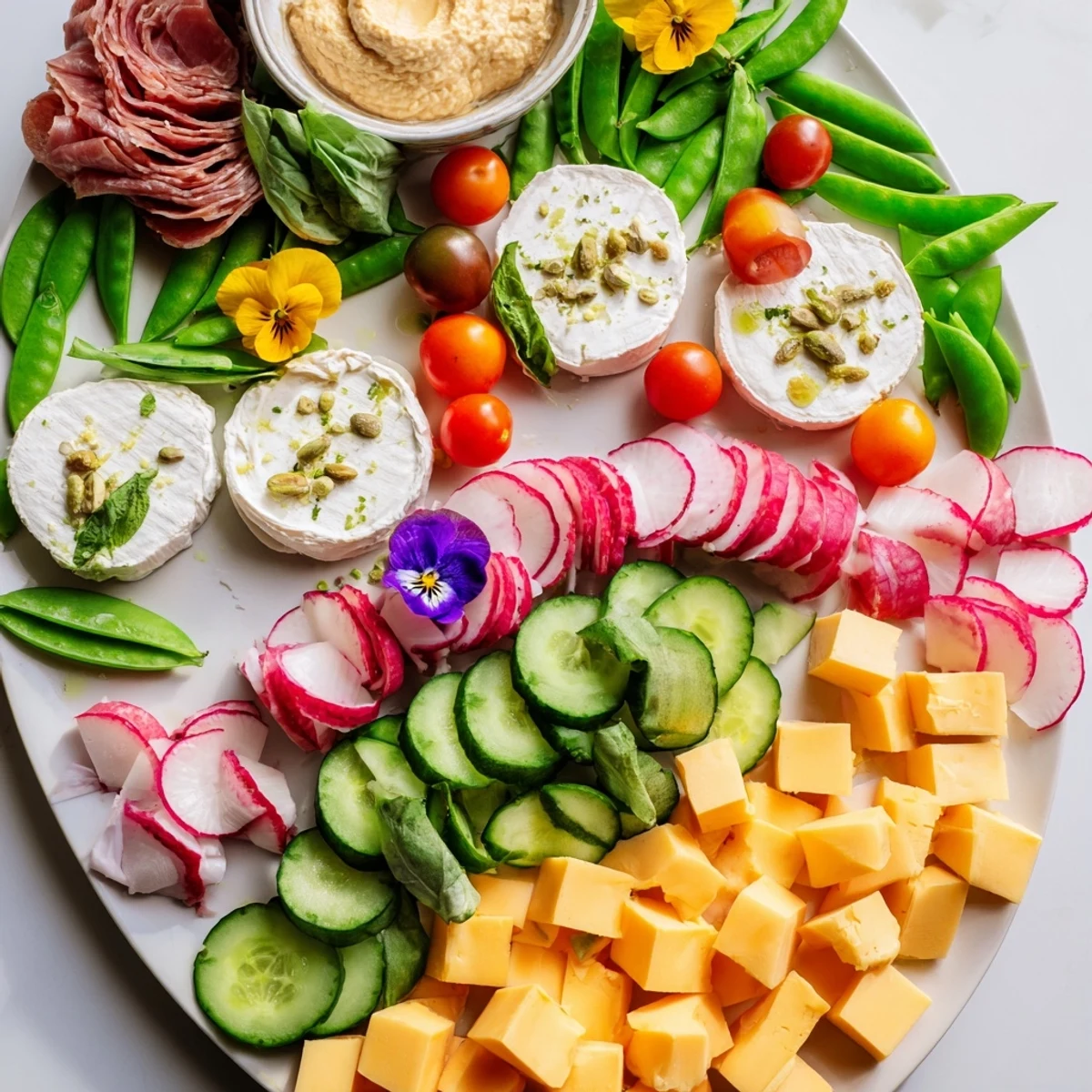 Dragonfly Dance Appetizer Tray showcases fresh veggies, cheeses, and meats artfully arranged for elegant entertaining.