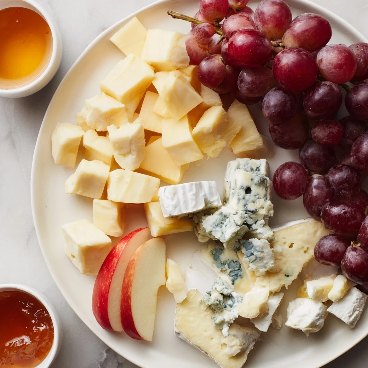 Delectable assortment from the Moonlight Picnic Board, showcasing vibrant colors and enticing gourmet elements.