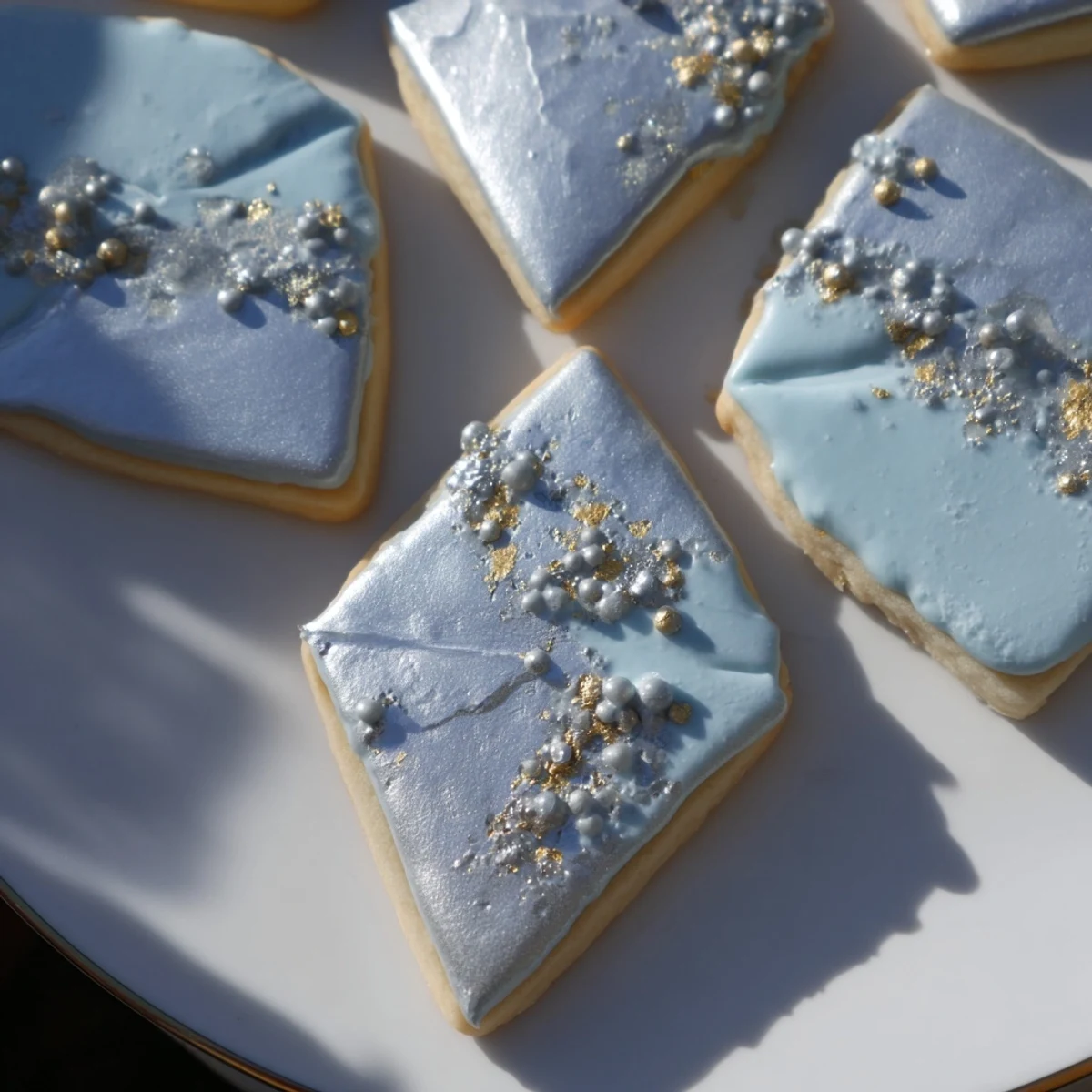 The Engagement Ring Diamond Dessert Tray presents beautiful, sparkly cookies and fresh berries, ready to serve and impress.