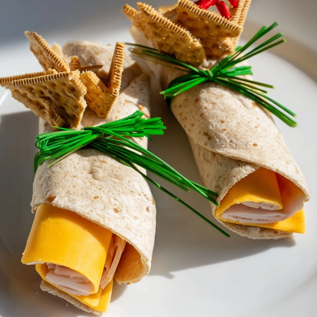 Graduation Cap Diploma Snack Wraps on a platter, showcasing savory diplomas and chocolate graduation caps.
