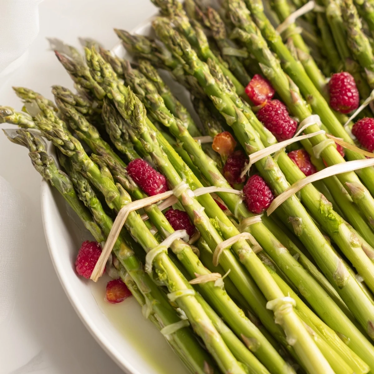 Delightful Botanical Lattice appetizer, presenting a colorful, gluten-free blend of asparagus, berries, and herbs.