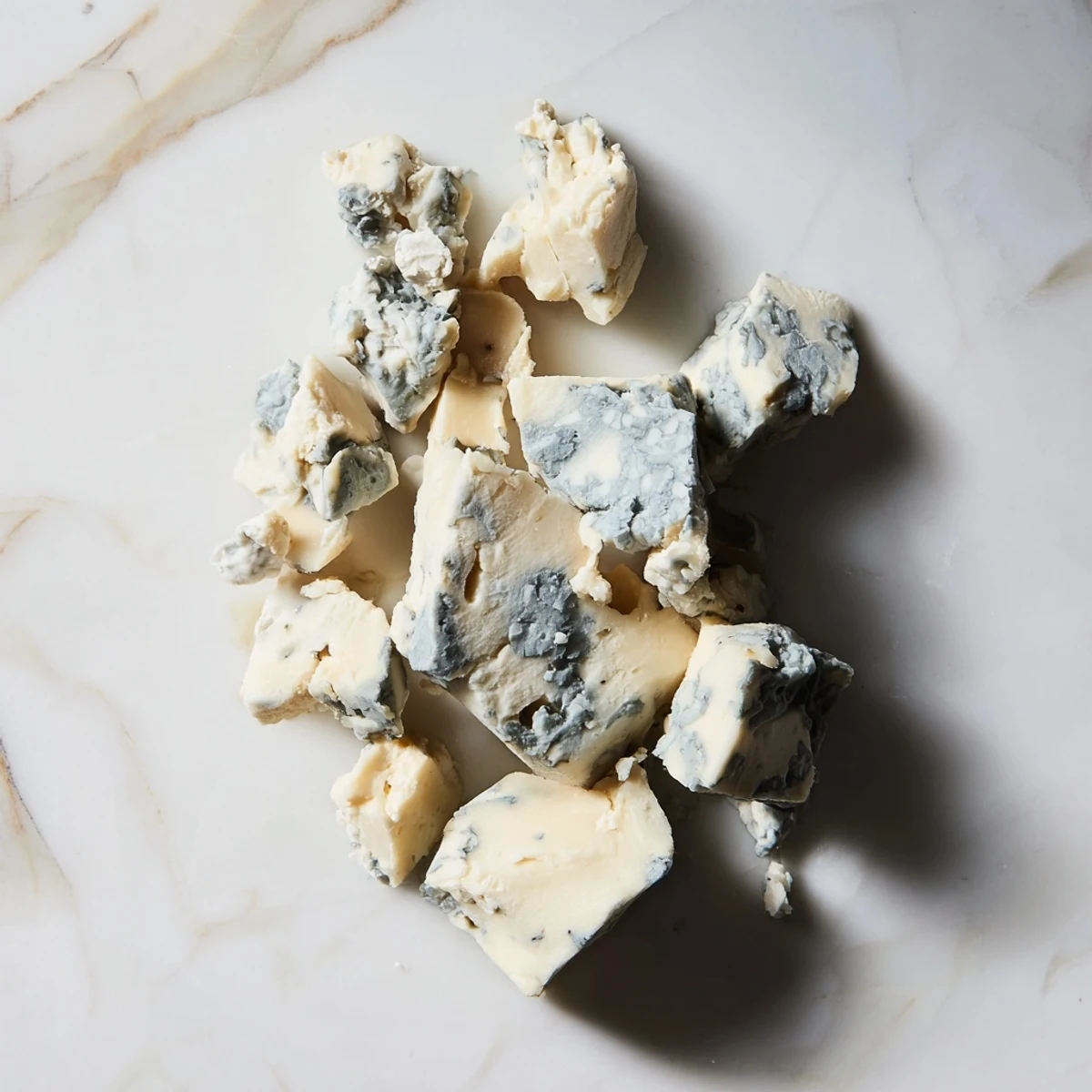 The Marble Quarry cheese board features artful blue cheese and cheddar chunks.