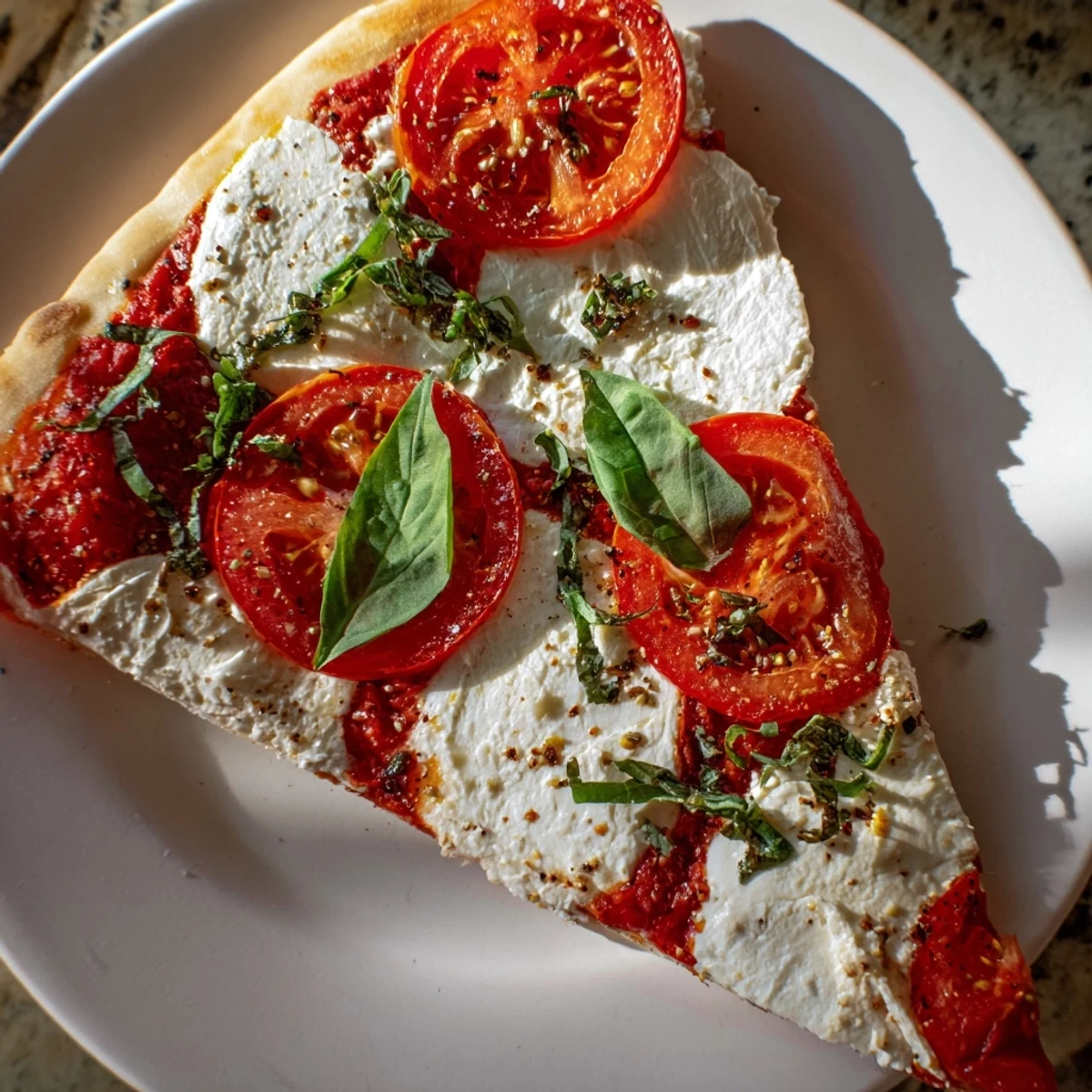 Quick Margherita Naan Pizza, bubbly mozzarella melts beautifully on a crispy naan flatbread, ready to enjoy.