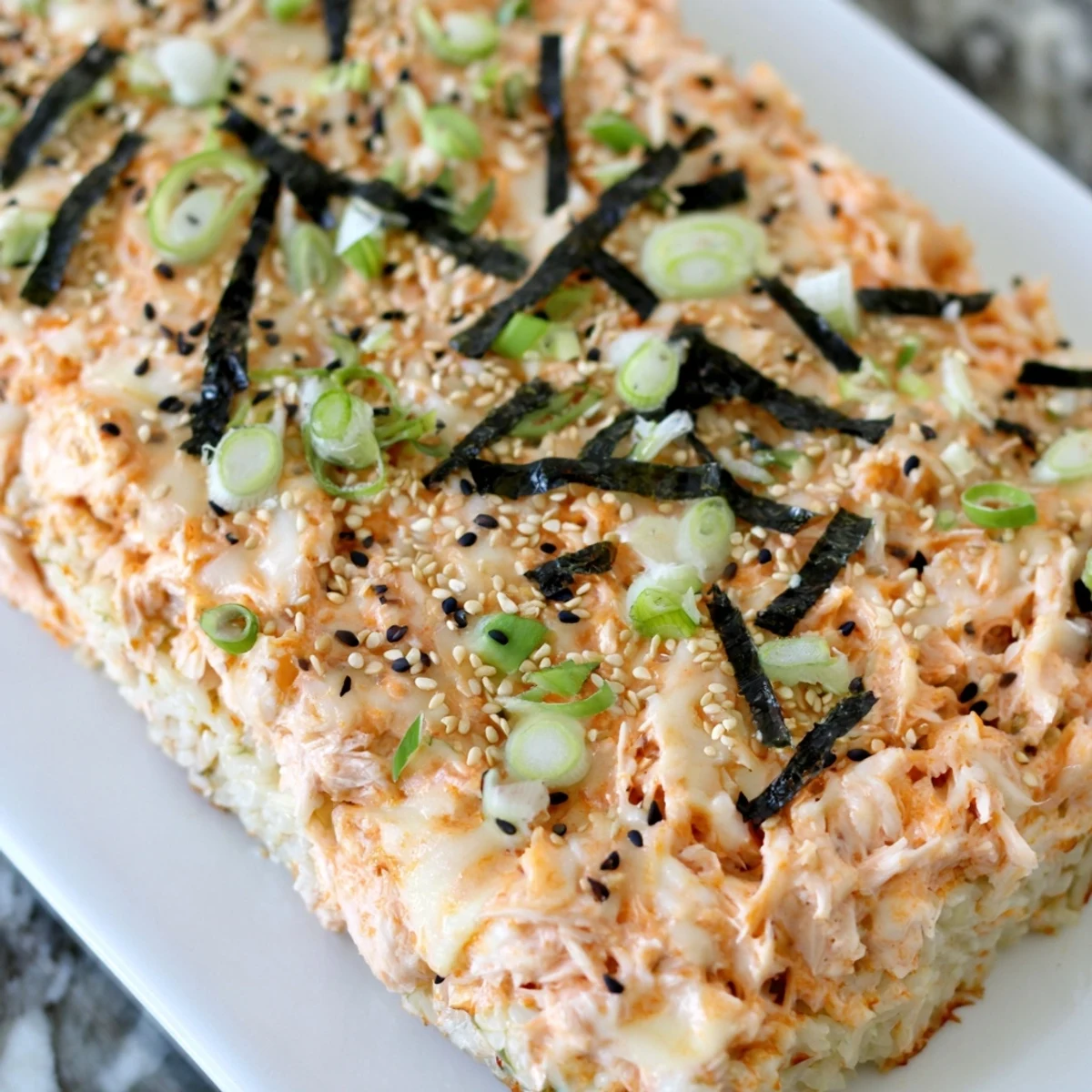 Creamy Salmon Sushi Bake