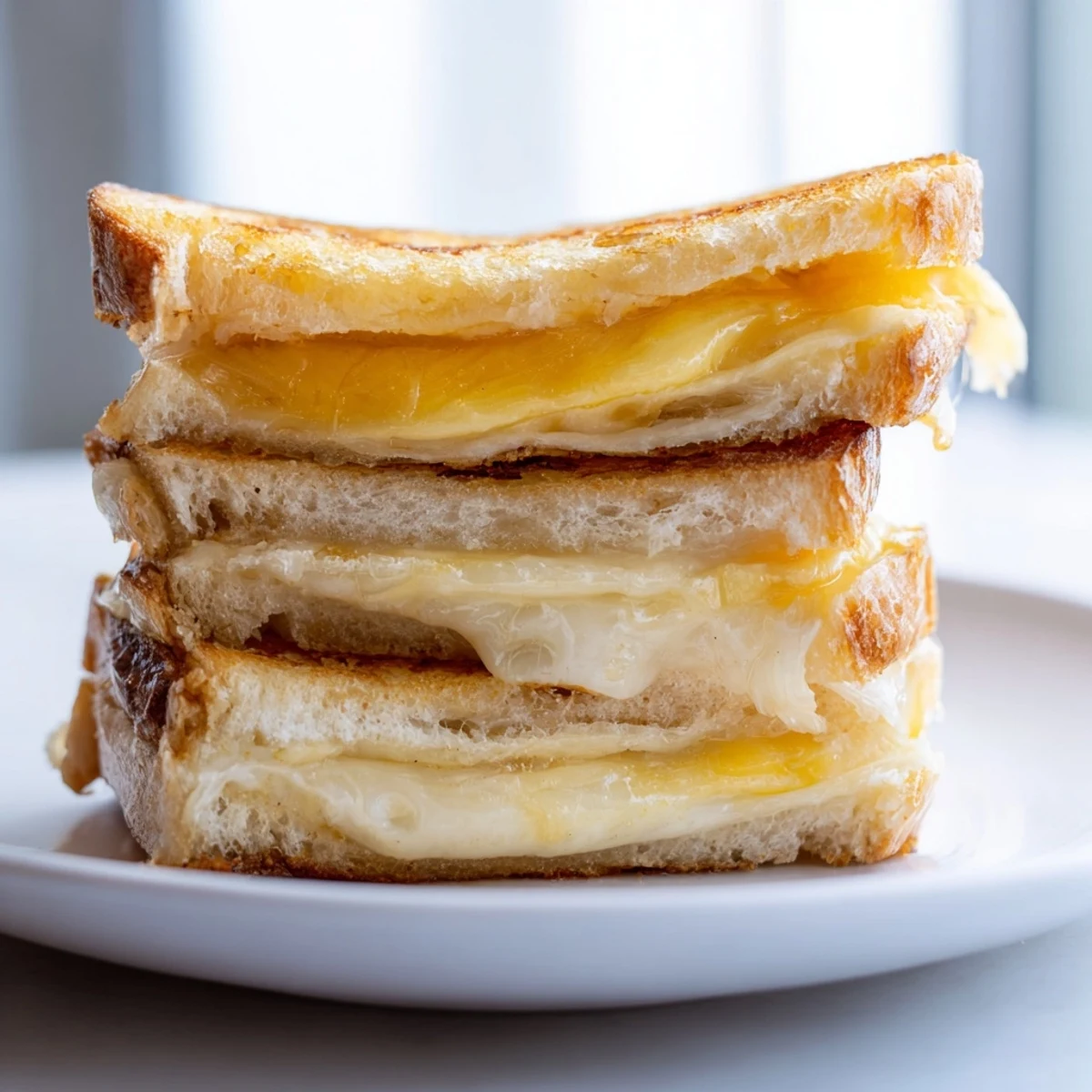 Golden, melty Mayo Grilled Cheese, deliciously crispy with cheese oozing from toasted bread, ready to eat.