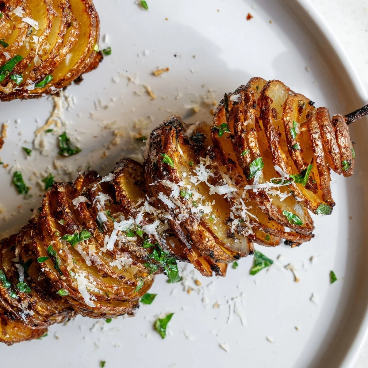 Spiral-cut tornado potatoes, baked until perfectly crisp and golden, a delicious side dish.
