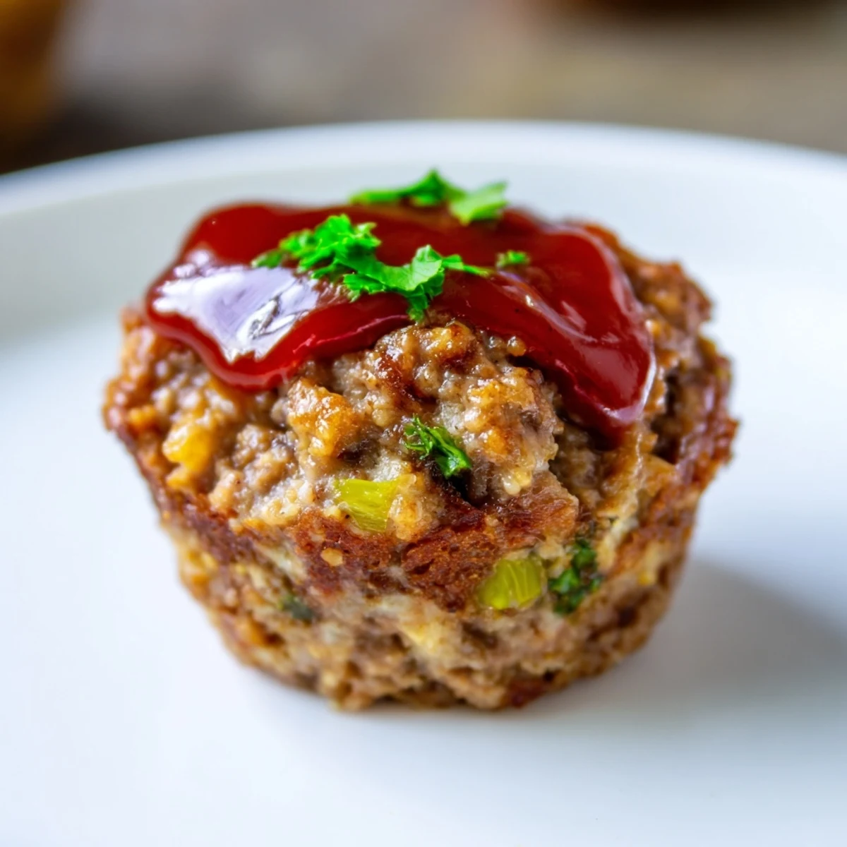 Close-up of savory baked mini meatloaf bites, expertly glazed and smelling delicious, ideal for meal planning.