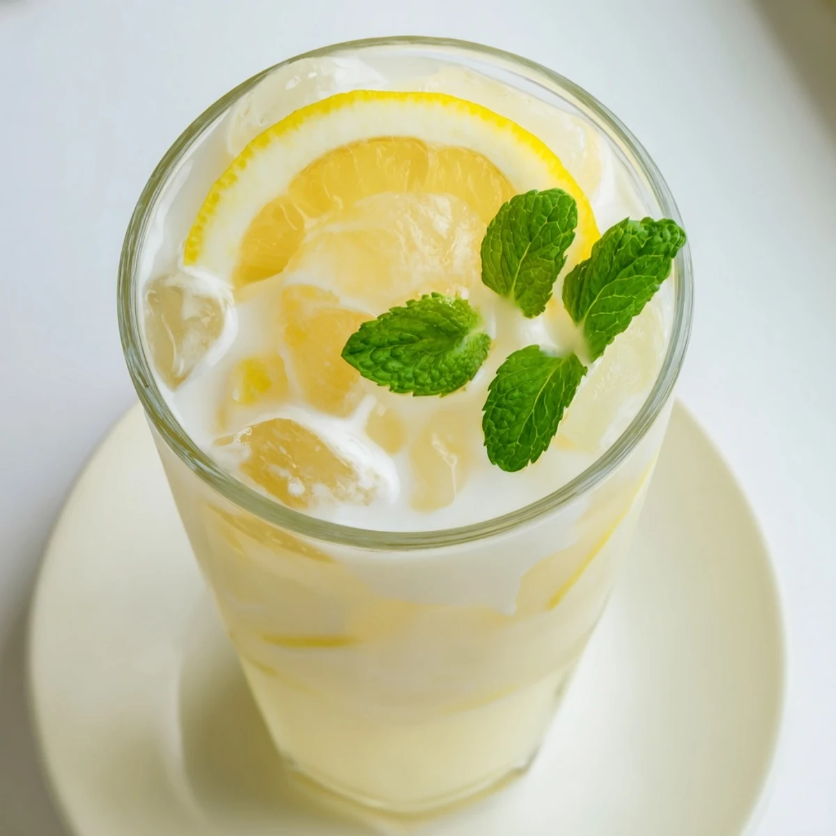 A pitcher of creamy lemonade drink with a velvety texture, lemon slices floating, ready to serve at a summer gathering.  