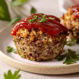 Small, individual mini meatloaf bites glistening with maple-mustard glaze, perfect for a quick dinner.