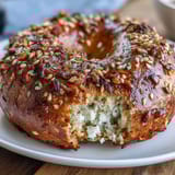 High-protein Greek yogurt bagels topped with everything seasoning, baked golden and chewy, perfect for a healthy breakfast or snack.