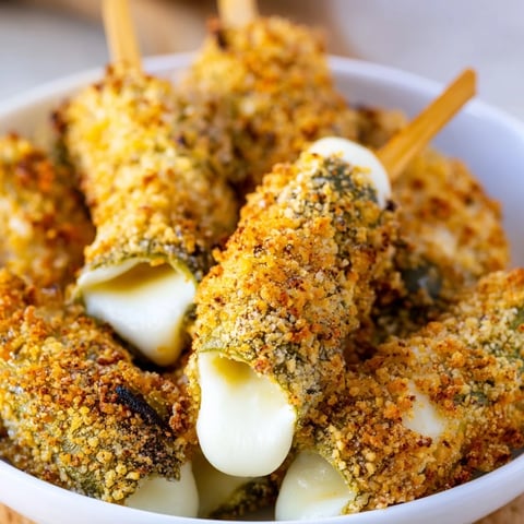 Golden-brown Crispy Chickle Bites, cheesy and pickle-filled, ready to serve with ranch dressing.