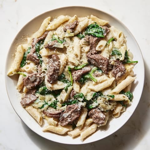 Steak Spinach Artichoke Pasta