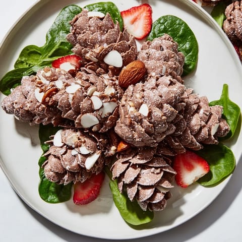 Coco Pop Chocolate Pinecone Dessert