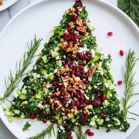 Vibrant Cranberry & Feta Cheese Tree Dip Salad, piled high with cheese and cranberries for a delicious holiday centerpiece.