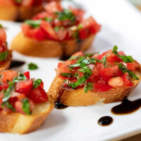 Bruschetta Toasts Diagonal Line