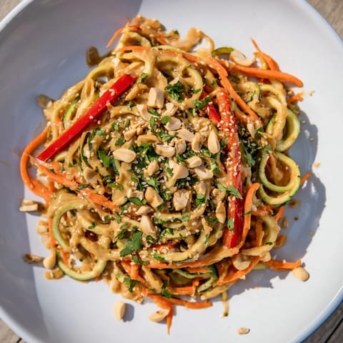Zesty Peanut Zucchini Noodles