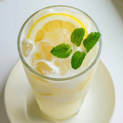 A pitcher of creamy lemonade drink with a velvety texture, lemon slices floating, ready to serve at a summer gathering.  