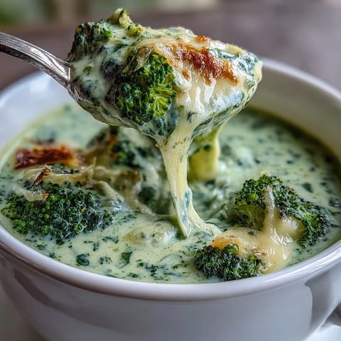 Velvety broccoli cheddar soup made lighter with Greek yogurt, served with crusty bread and a sprinkle of paprika.  