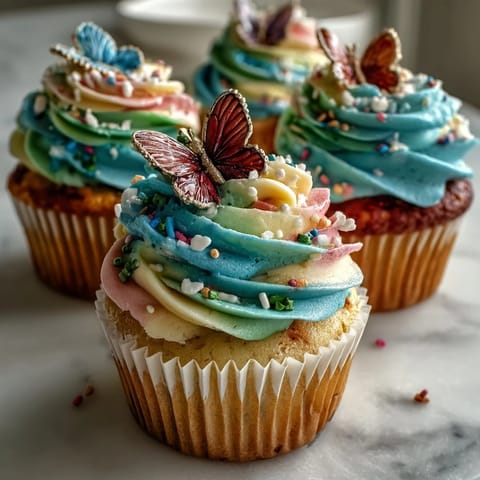 Spring Cupcakes Pastel Butterfly