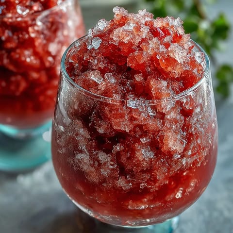 Frosted Frozen Strawberry Lemonade Slushie, a vibrant pink, icy drink.