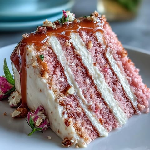 Bridal Shower Rosé Velvet Cake: moist pink layers, delicate rosé flavor, elegant gold drip.
