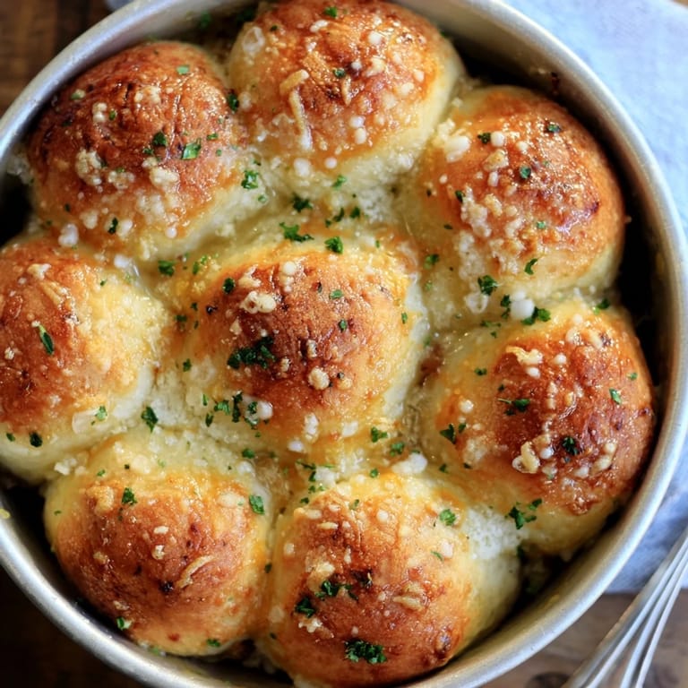 Golden brown Soft Garlic Parmesan Pull-Apart Bread, perfect for sharing at gatherings.  