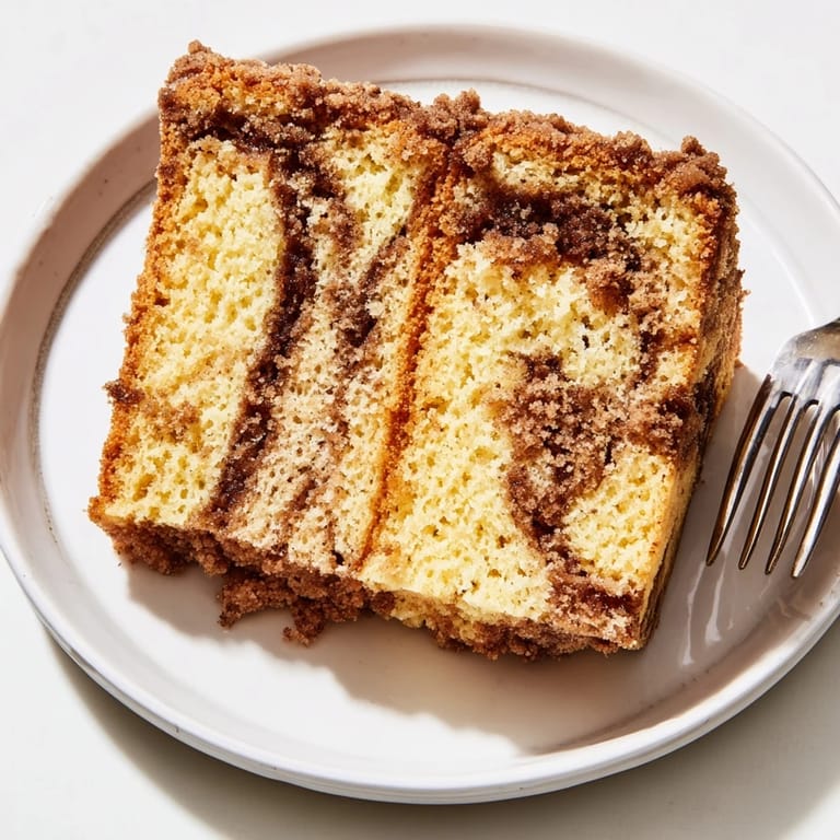 Delicious slices of Classic Cinnamon Swirl Coffee Cake, ideal for breakfast or afternoon treats.