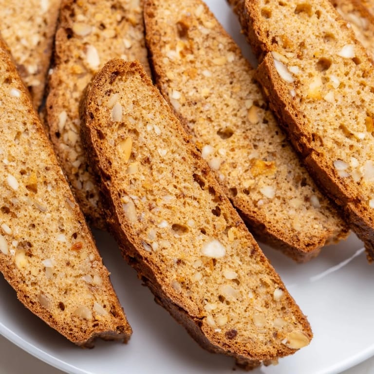 Deliciously dipped Golden Honey Almond Biscotti beside a steaming cup of coffee.  