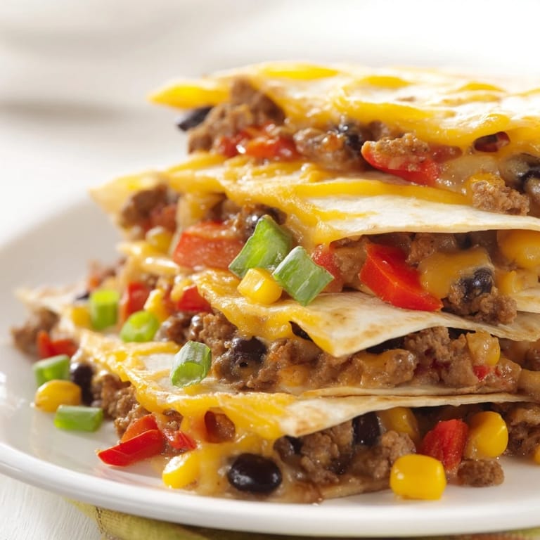 Enjoy a satisfying meal of sheet pan quesadillas with beef, perfect for sharing, served with salsa.