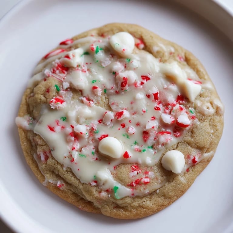 Freshly drizzled White Chocolate Peppermint Bark Cookies, offering a visual feast of white chocolate, peppermint, and holiday cheer.
