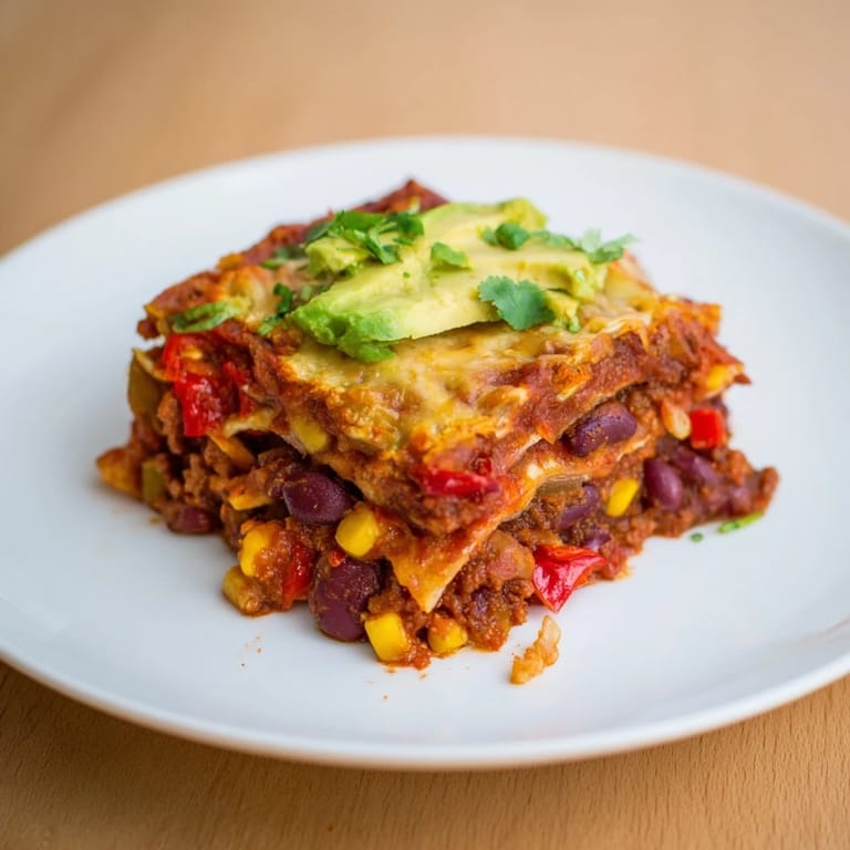 This Quick Black Bean and Corn Tortilla Casserole features layers of tortillas, beans, and melted cheese, irresistible aromas.