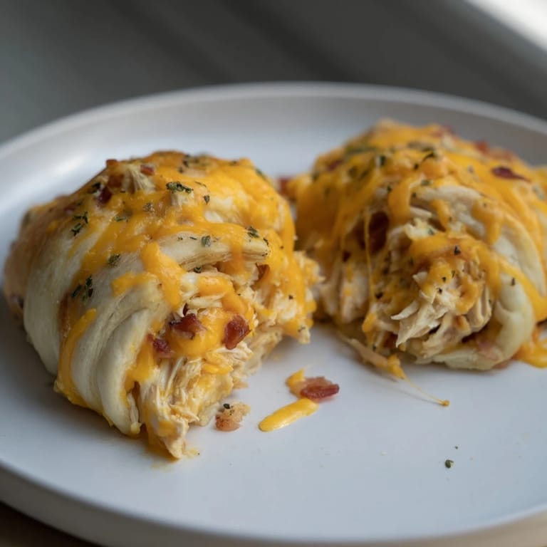 Freshly baked Cheesy Chicken and Bacon Crescent Rolls, perfect for a quick snack or delightful dinner option.