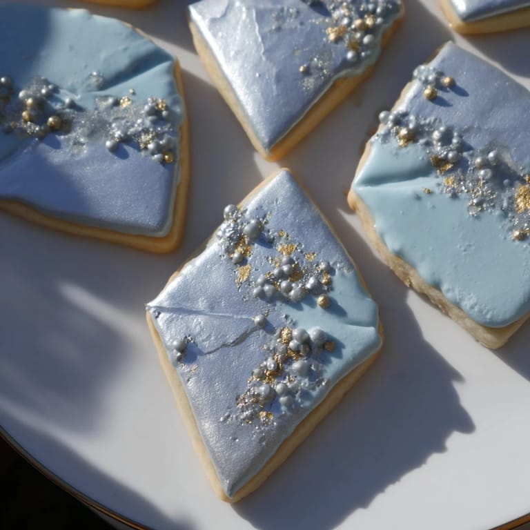 The Engagement Ring Diamond Dessert Tray presents beautiful, sparkly cookies and fresh berries, ready to serve and impress.