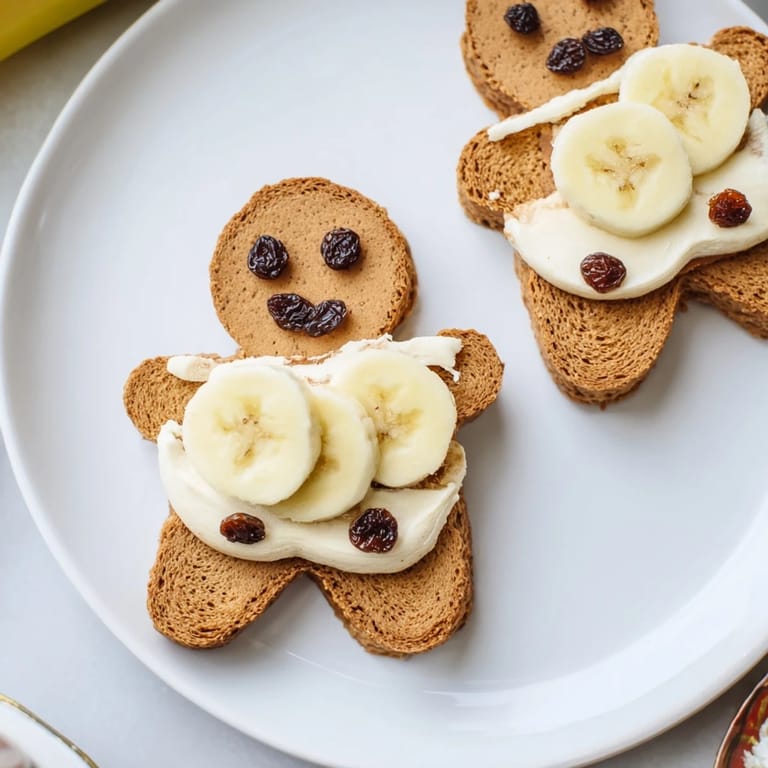 Festive Gingerbread Man Sandwich cutouts with sprinkles and fruit, a delicious and easy party snack for kids.