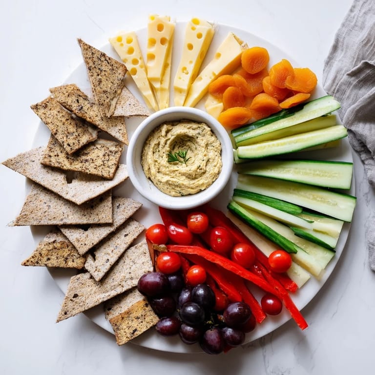 Vibrant Arrowhead Charcuterie Board, featuring fresh grapes, cheese, and artisan crackers pointing towards the dip.